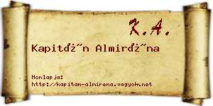Kapitán Almiréna névjegykártya